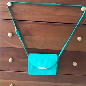 NWOT , Neely Chloe purse, Kelly green suede